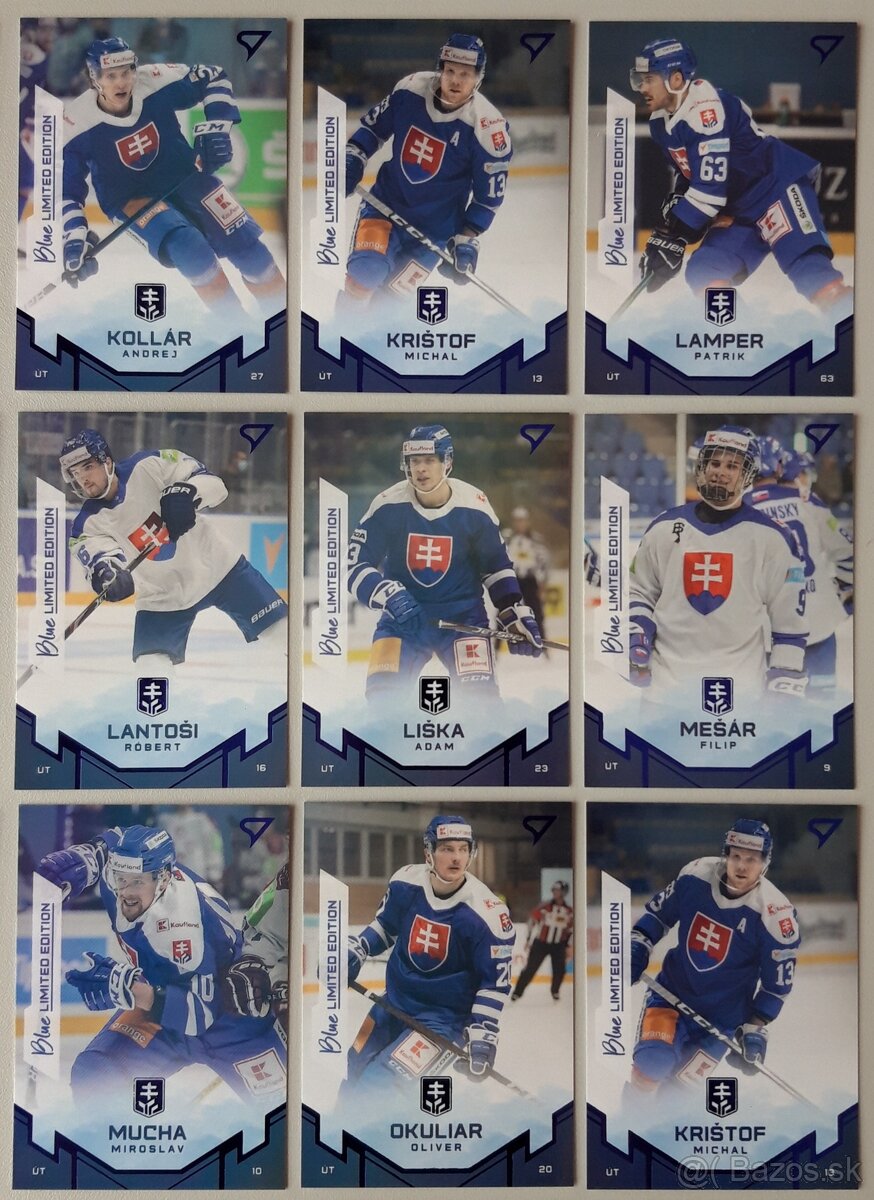Hokejové kartičky HS 2022 BLUE LIMITED EDITION - KOMPLET SET - 6