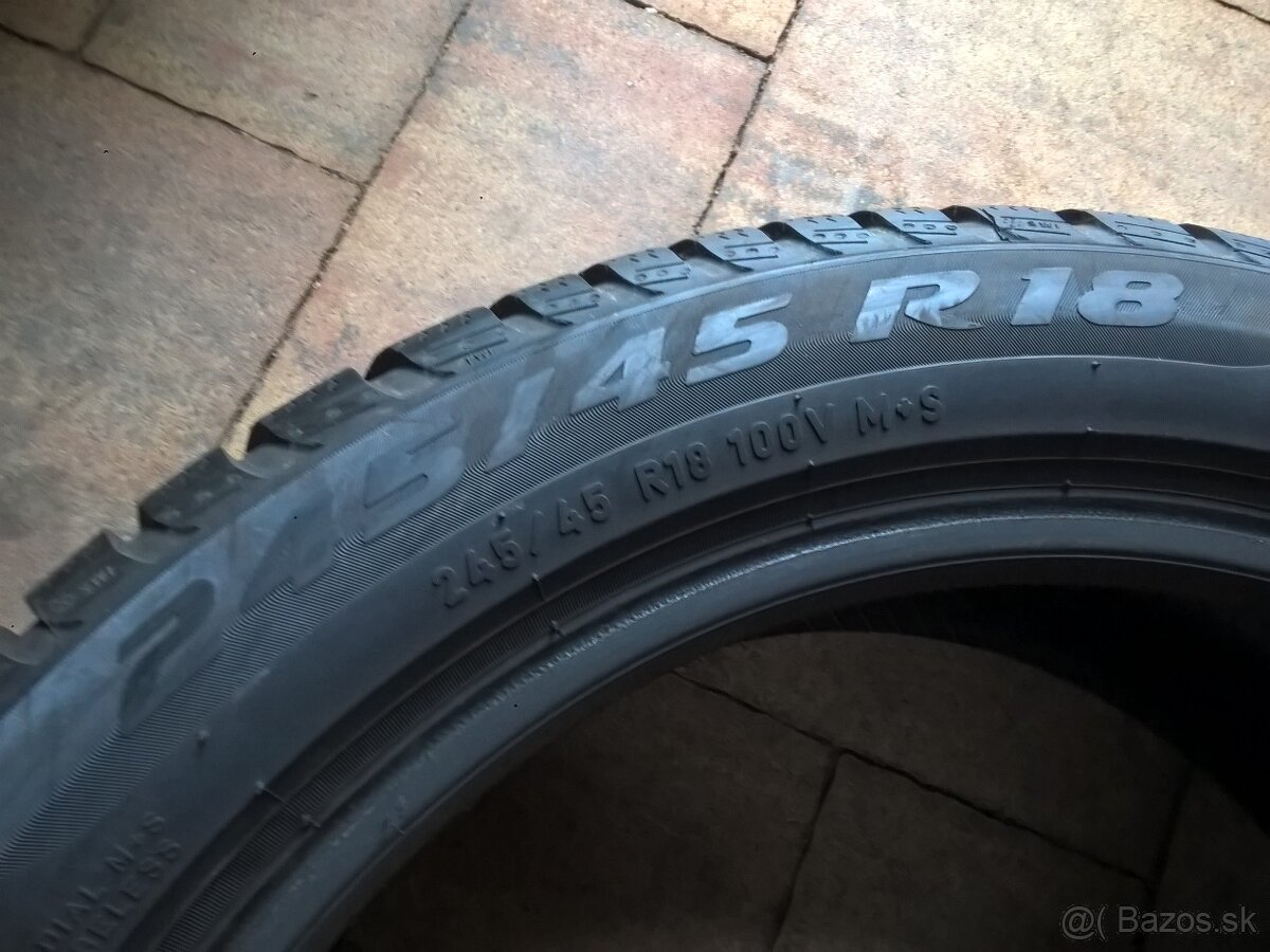 2 ks ZIMNÉ 245/45 R18 100V PIRELLI - dezén cca 8 mm - 6