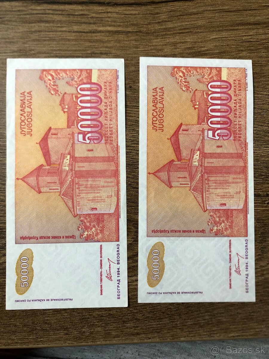 Bankovky JUHOSLAVIA 3 - 6