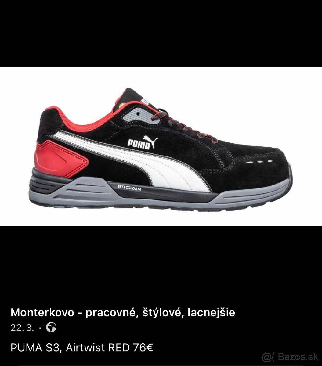 Pracovné topánky PUMA S3, AIRTWIST LOW antistatické (ESD) - 6