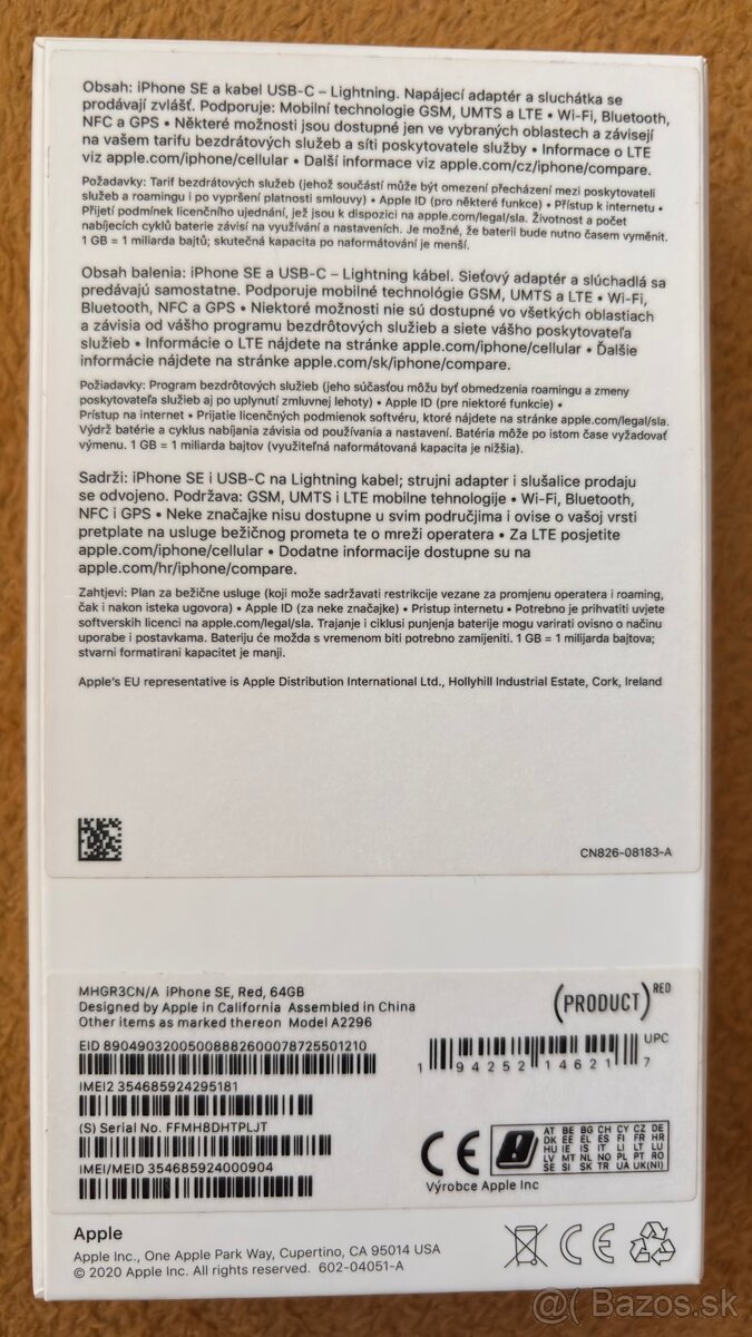 iPhone SE, Red 64GB - 6