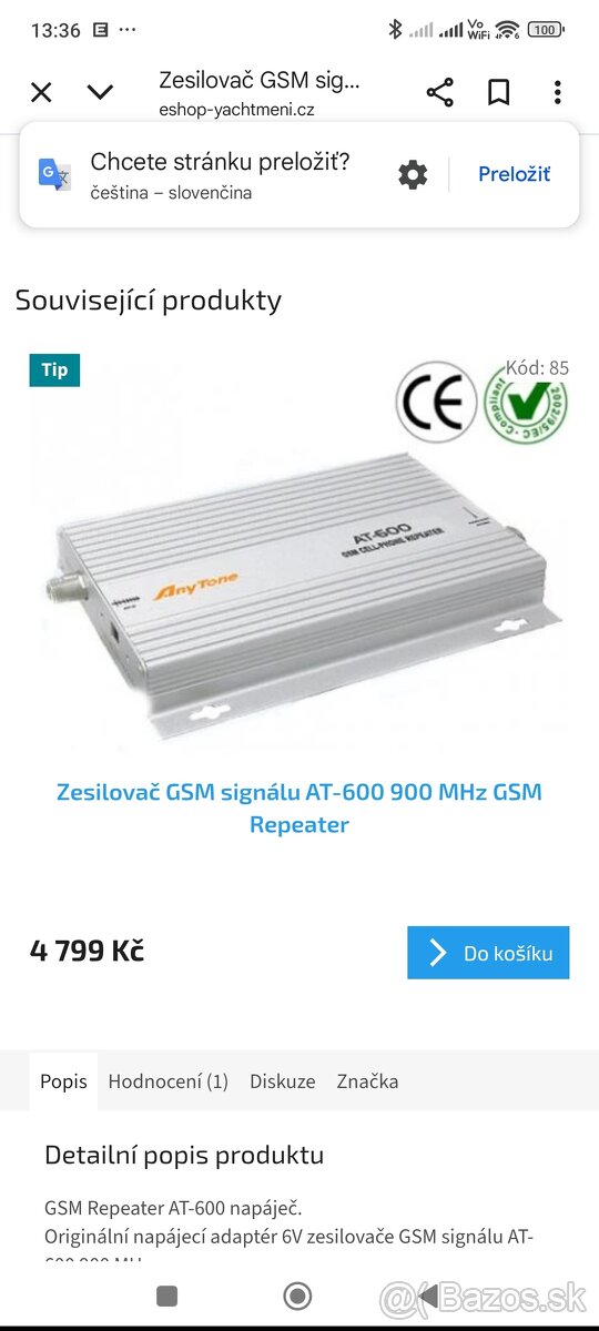 Predám repeater zosilovač signálu Anytone AT-600 - 6