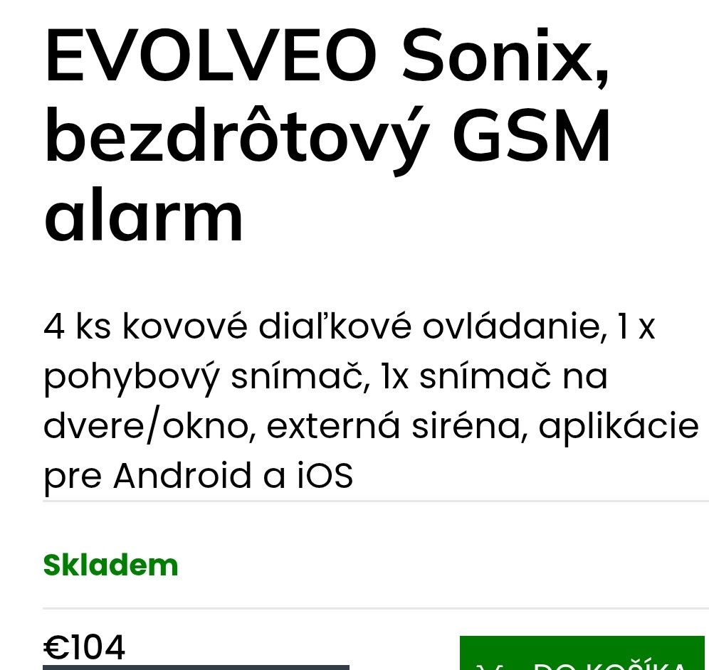 ELOLVEO SONIX domový GSM alarm set ......................... - 6