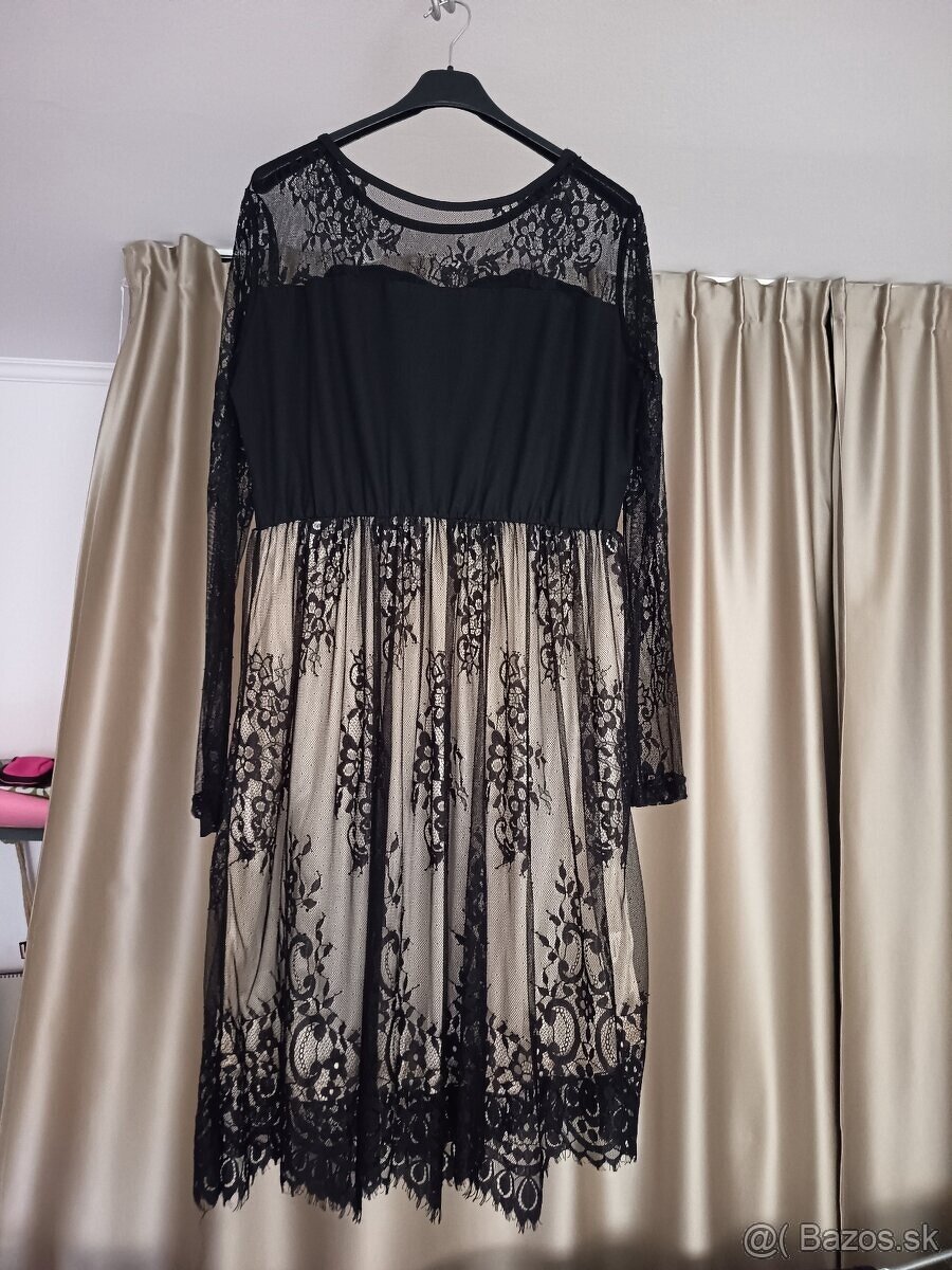 Dámske šaty nové čierno béžové XXL - 6