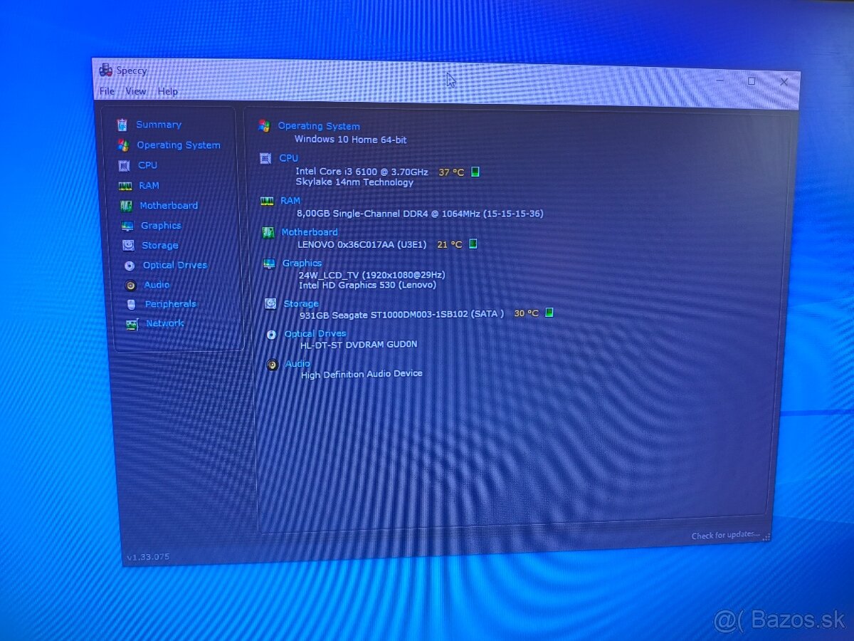 Lenovo i3-6100 8GB DDR4 1TB HDD - 6