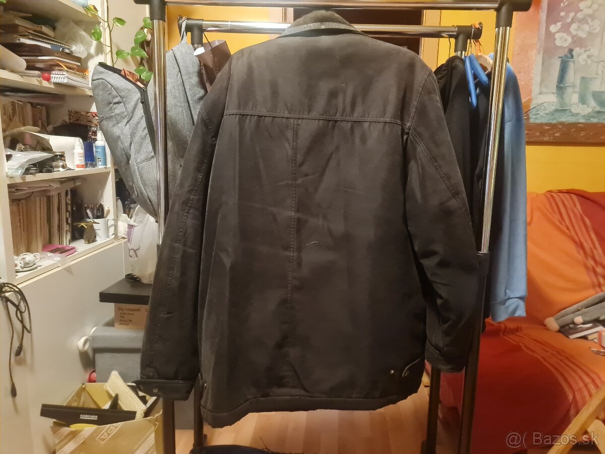 Čierna pánska zimná vetrovka - veľkosť asi XL (56) - 6