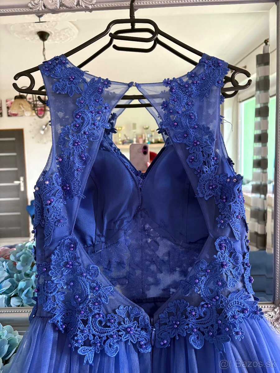 Modré šaty 36/S - 6