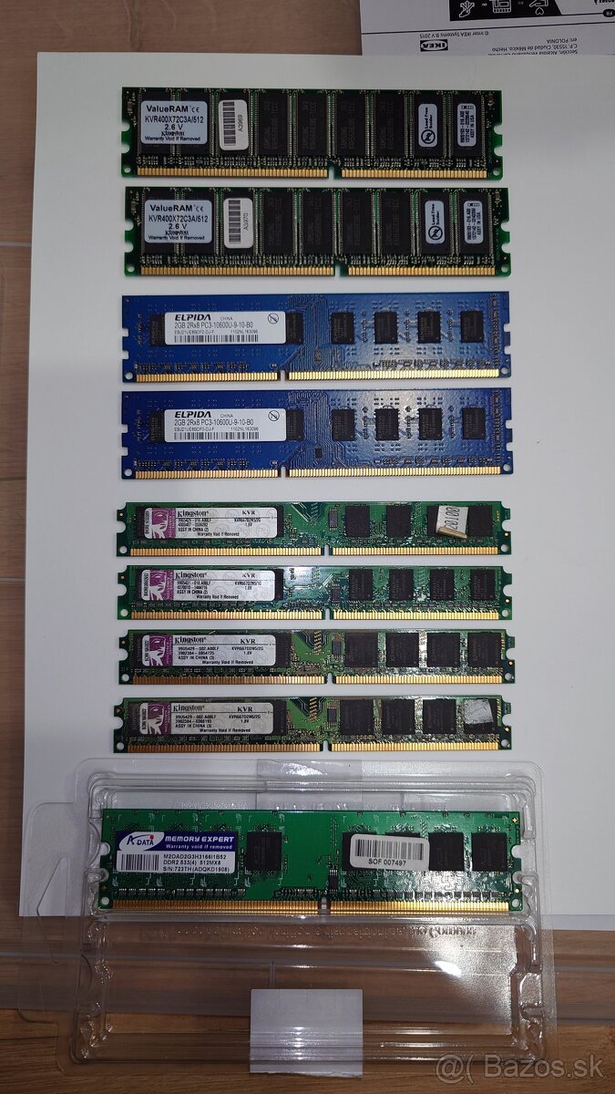 DDR, DDR2 a DDR3 pamäte – Kingston, HyperX, Elpida, A-Data - 6