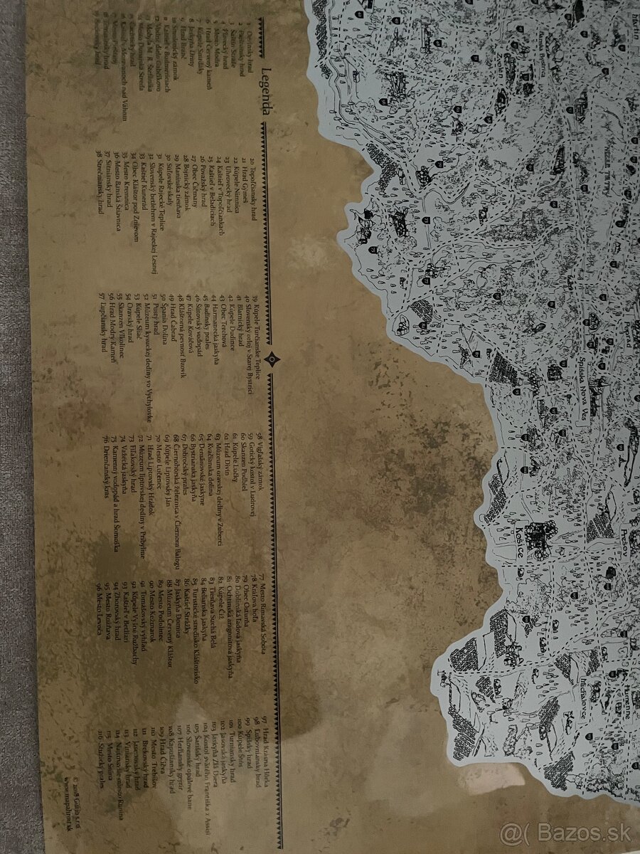 Stieracia mapa Slovenska 90x60 cm - 6