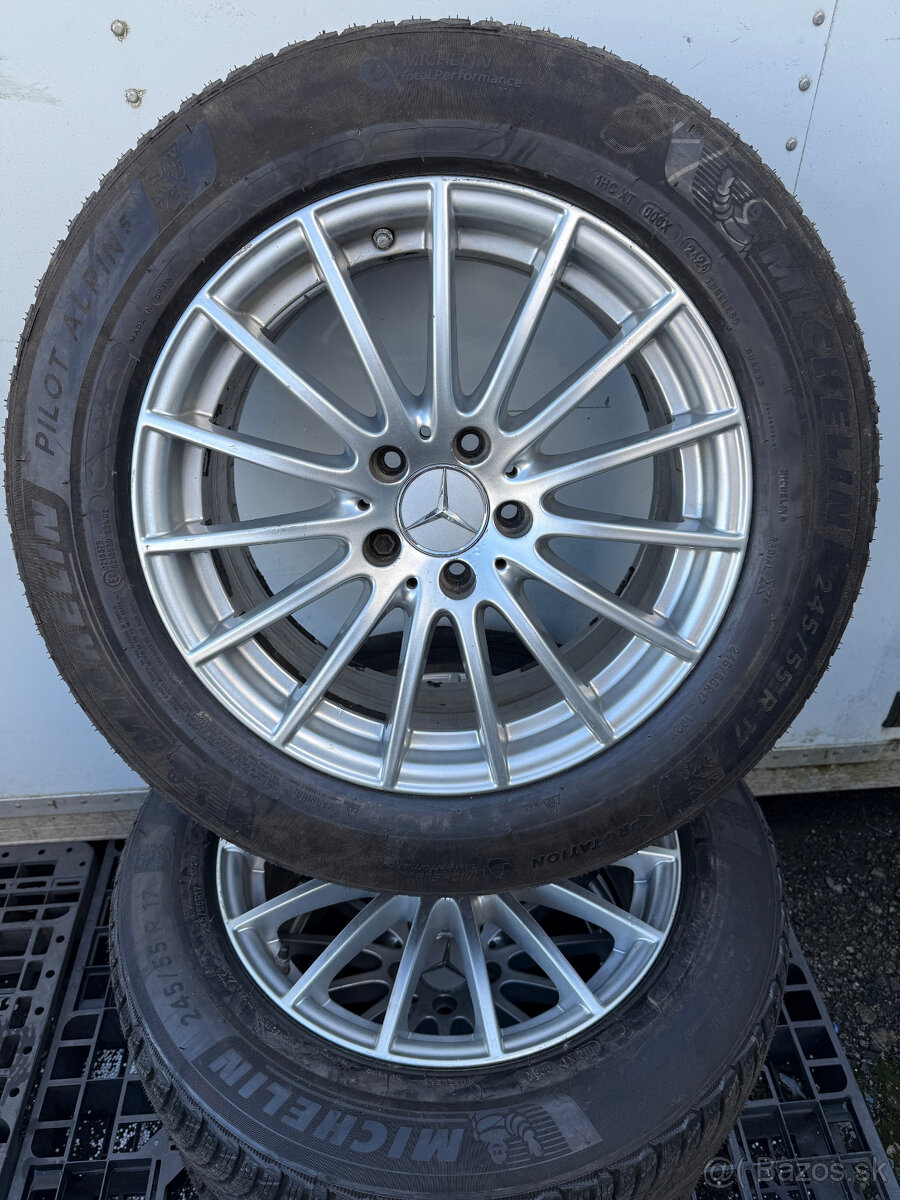PREDÁM sadu 17" AL disky Mercedes-Benz +zimné pneu MICHELIN - 6