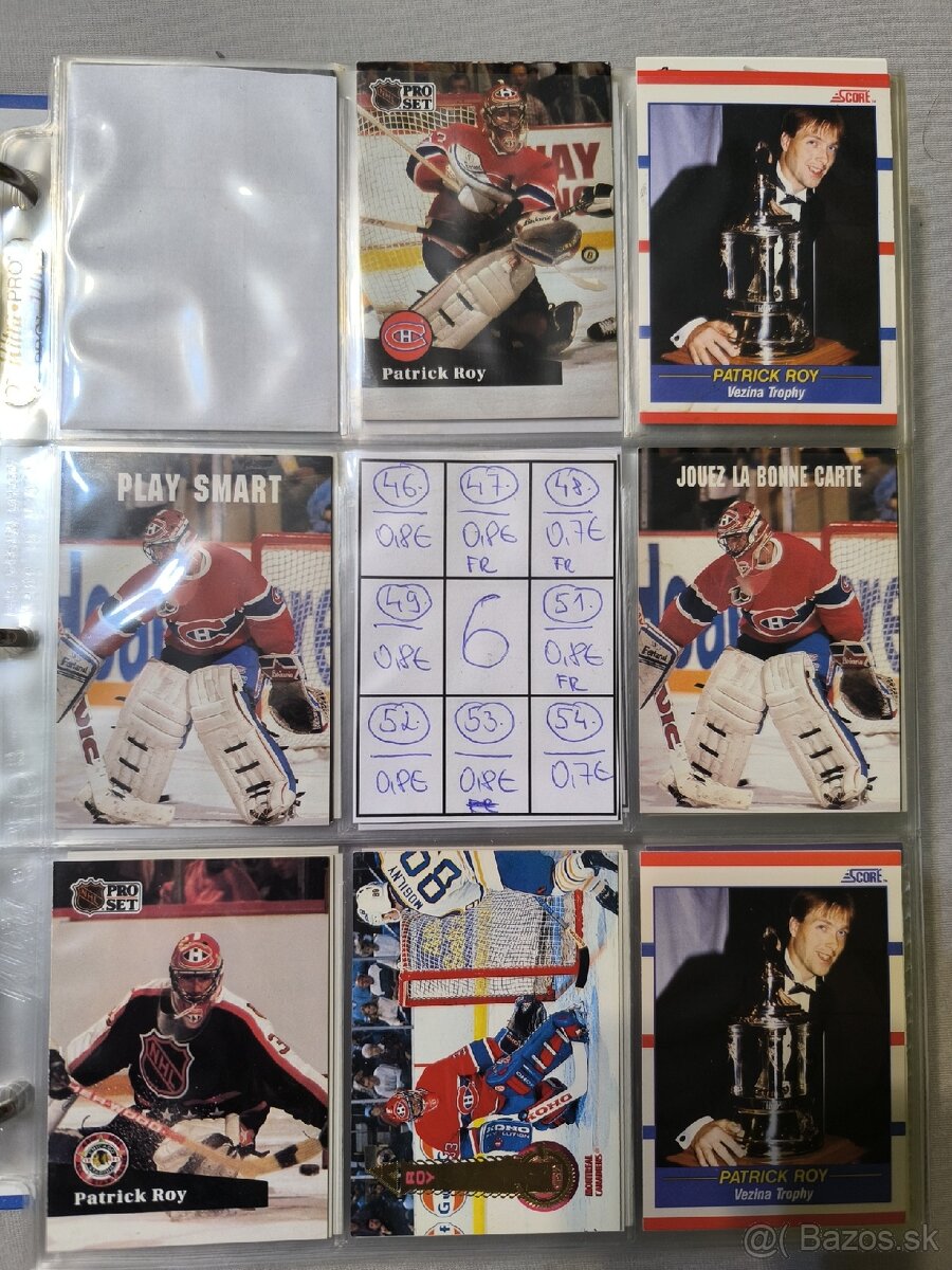Hokejové kartičky - Patrick Roy 1 - 6