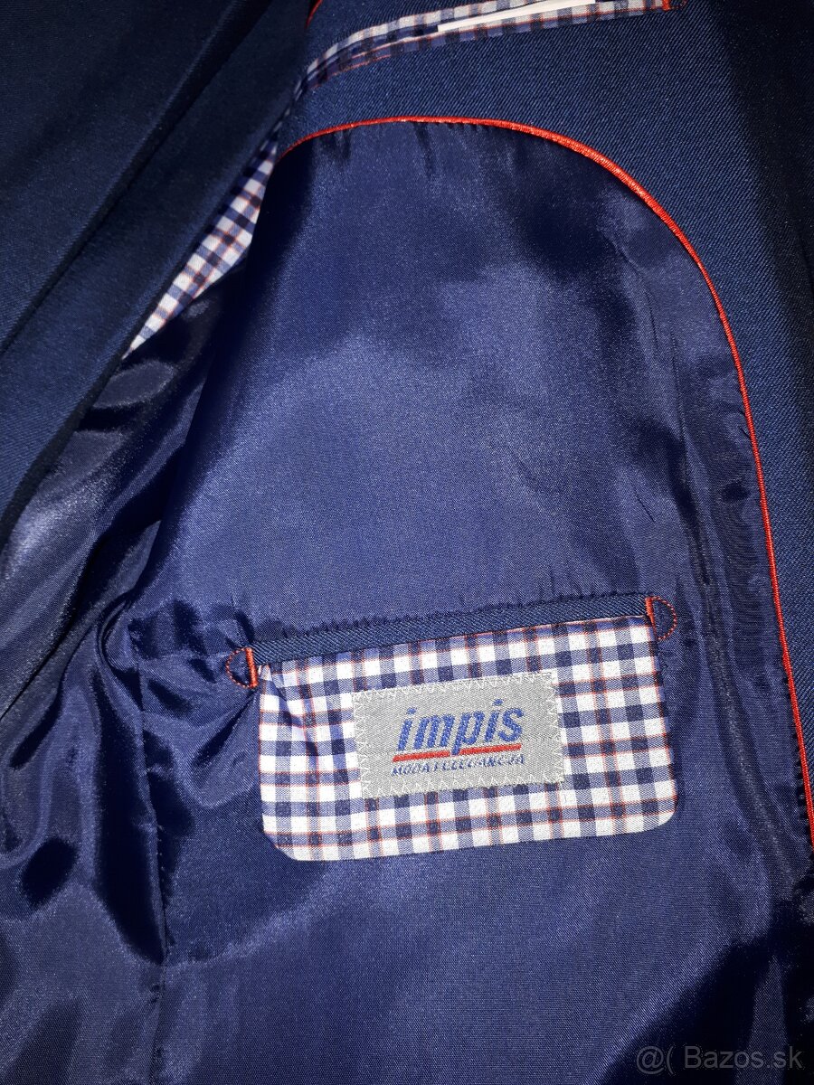 Pánsky modrý slim oblek - 6