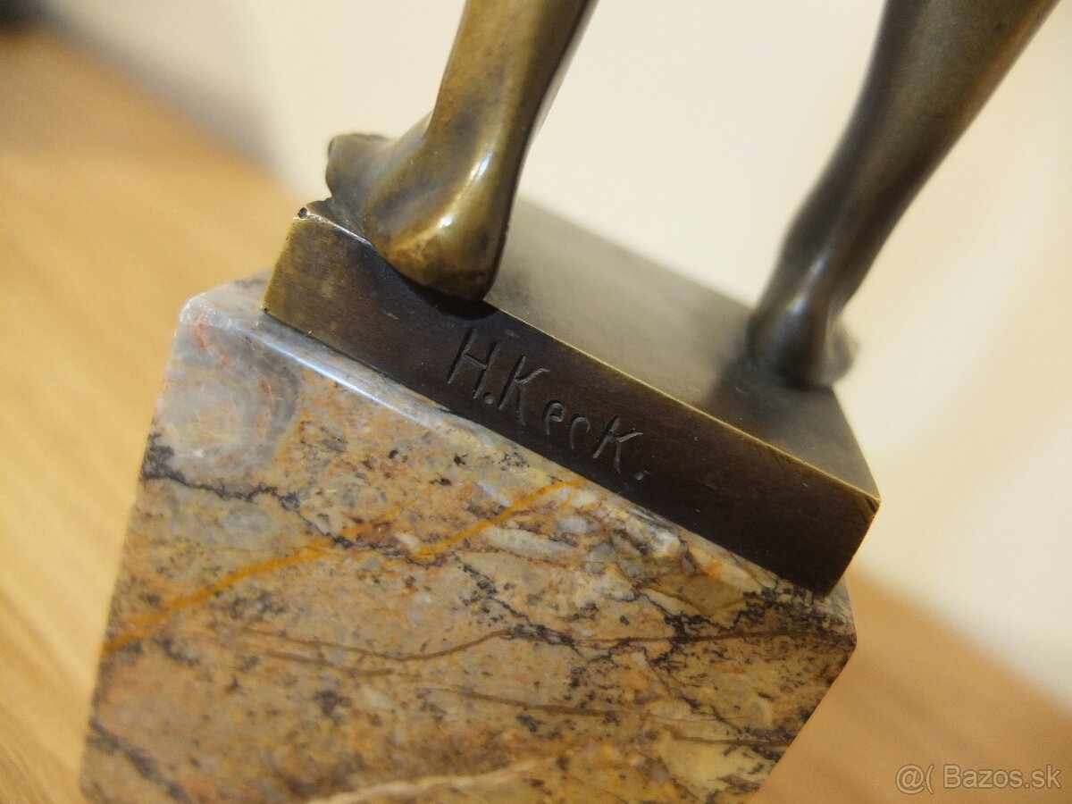 BRONZOVÁ POSTAVA-HANS KECK KOLEM 1900 - 6