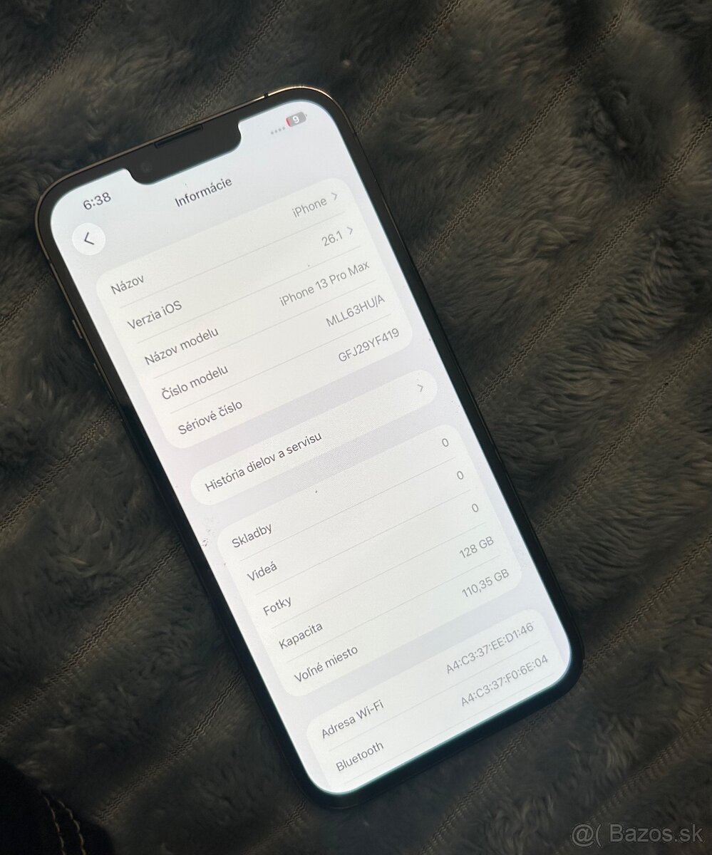 Iphone 13 pro max 128GB Graphite - 100% batéria - 6