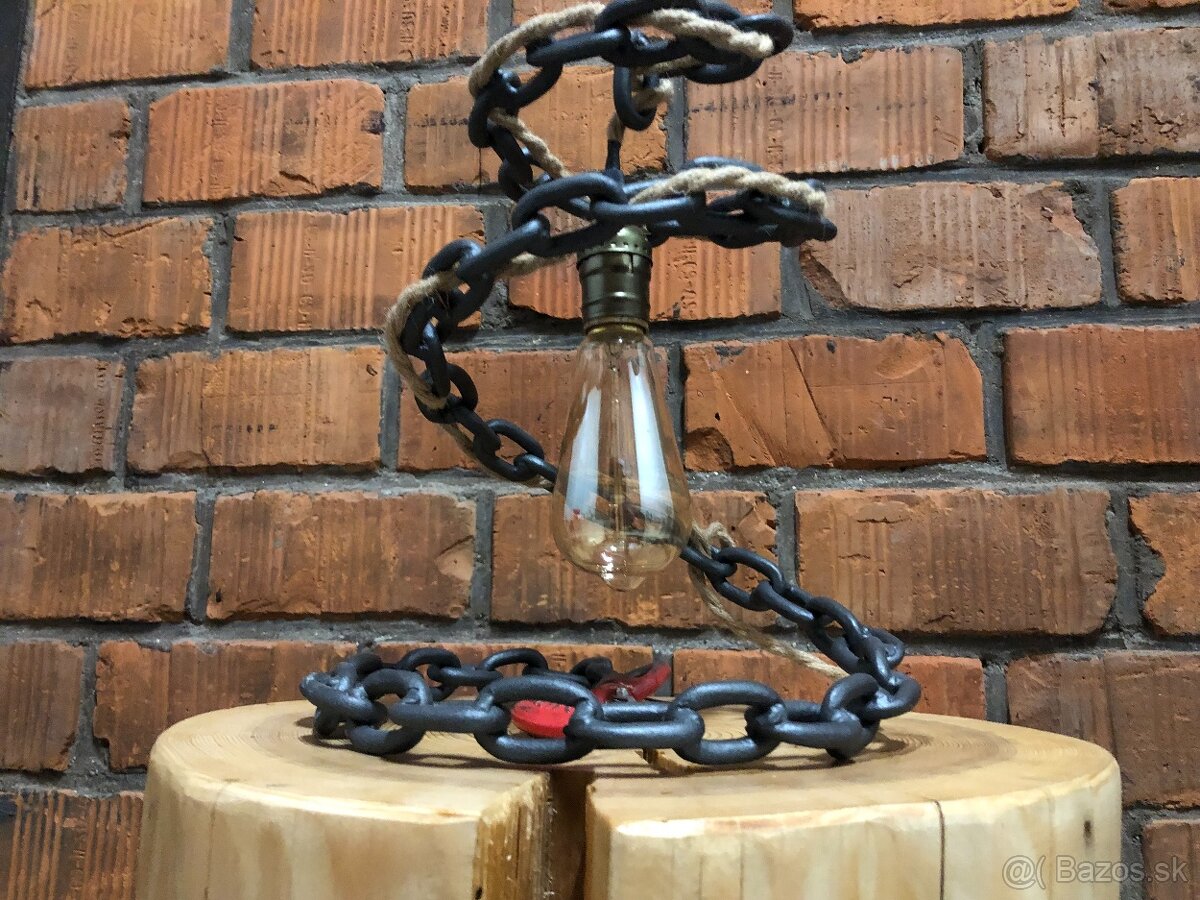 Unikátna lampa z reťaze a háku - 6