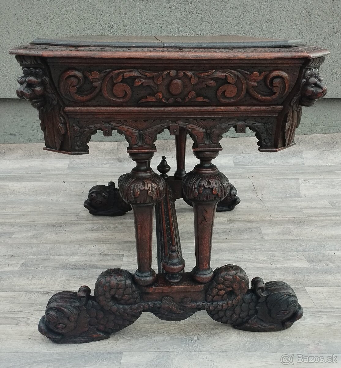 Stôl starožitný neorenesančný. - 6