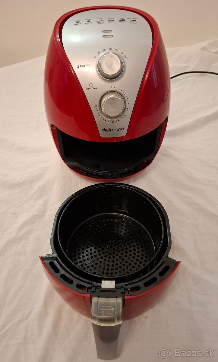Fritéza Delimano AIR FRYER RED, používaná - 6