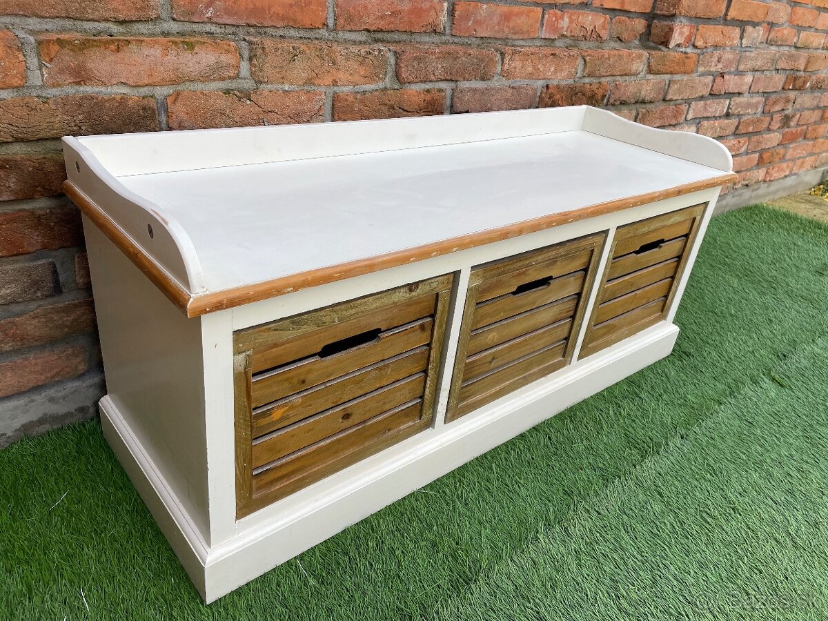 Botník vintage, lavica so zásuvkami - 6