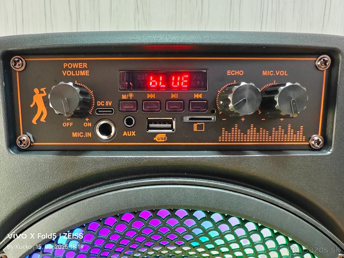 Detský karaoke BT reproduktor s dvomi 8.5“ meničmi 50W s mik - 6