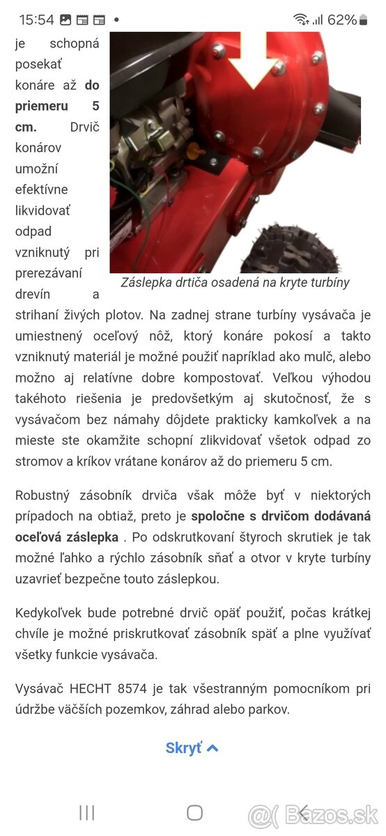 Motorový vysávač lístia + drvič - 6