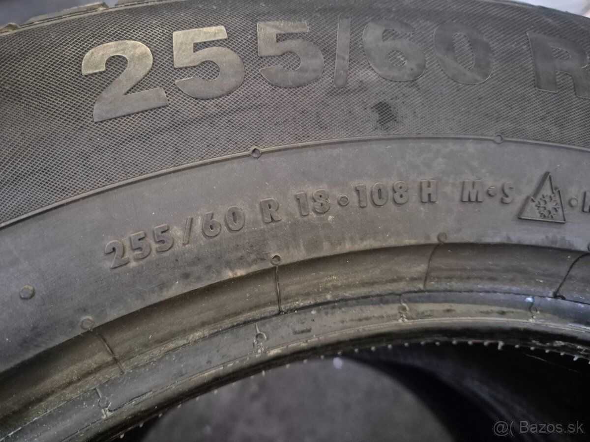 255/60 r18 zimné 2 ks CONTINENTAL dezén 6,1 mm DOT2019 - 6