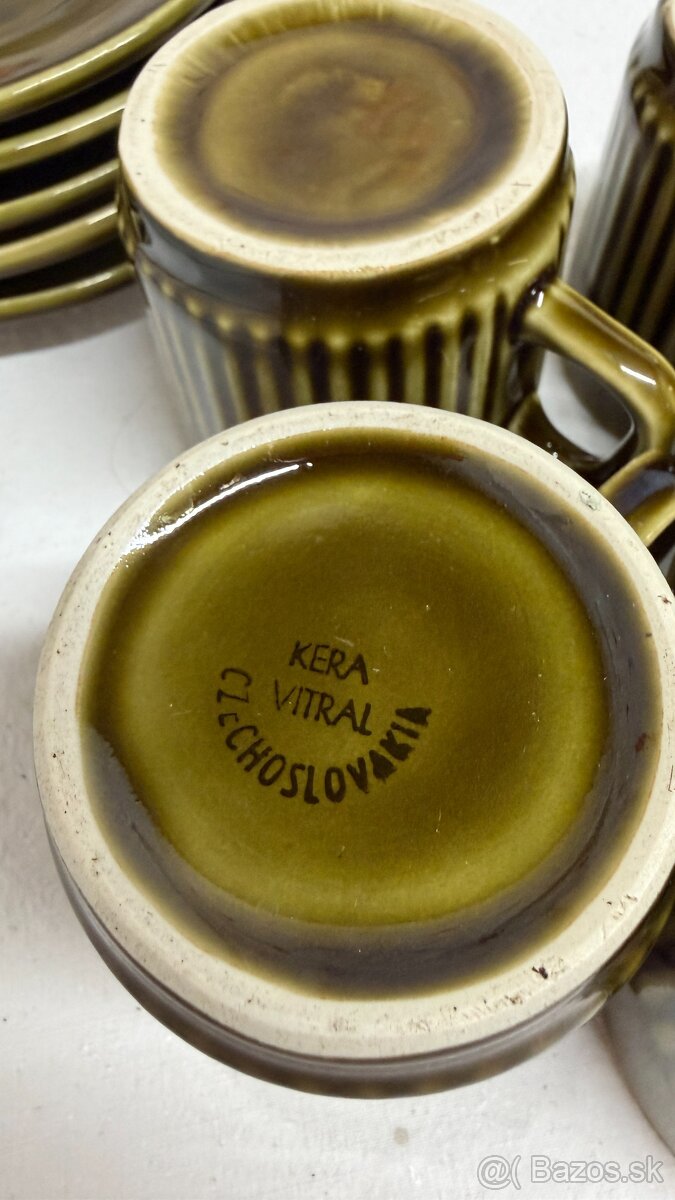 Šálky s podšálkami KERA VITRAL Czechoslovakia 🌿 - 6