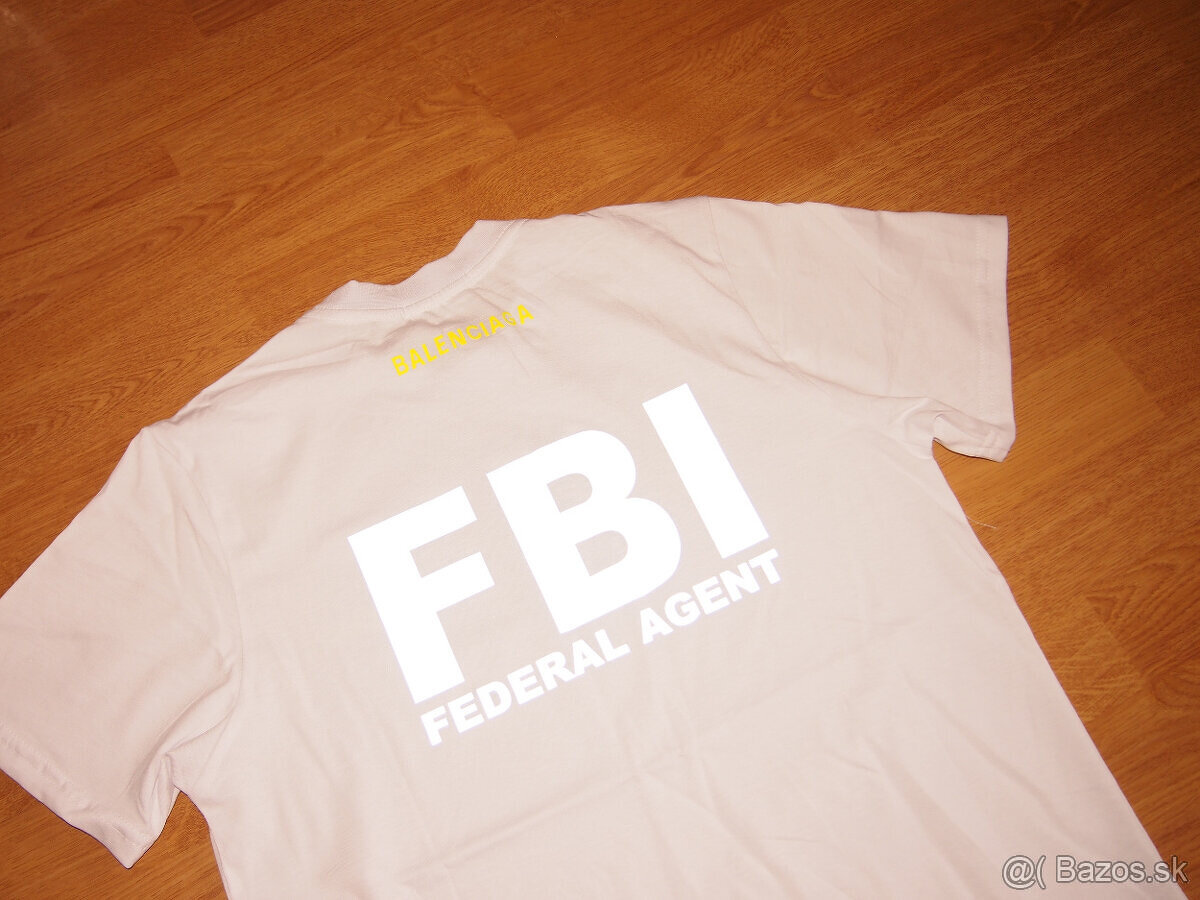 Balenciaga pánske tričko vzor FBI - 6