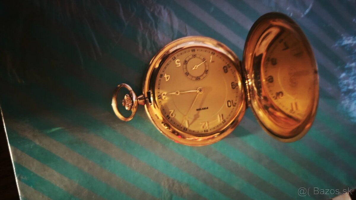 Vreckové pozlátené hodinky FAVOR 1930 - 6