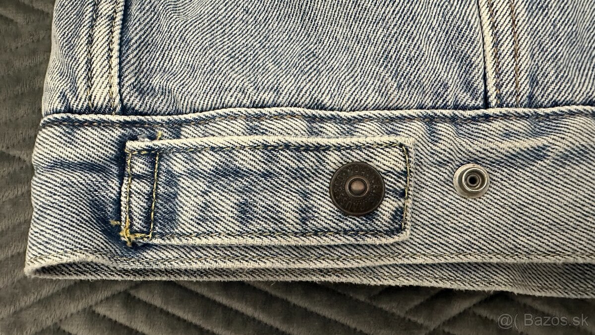 Pánska,džínsová,zateplená bunda LEVIS - veľkosť L - 6