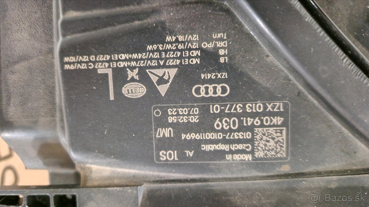 AUDI A6 C8 4K SVETLOMET PREDNÝ ĽAVÝ - 6