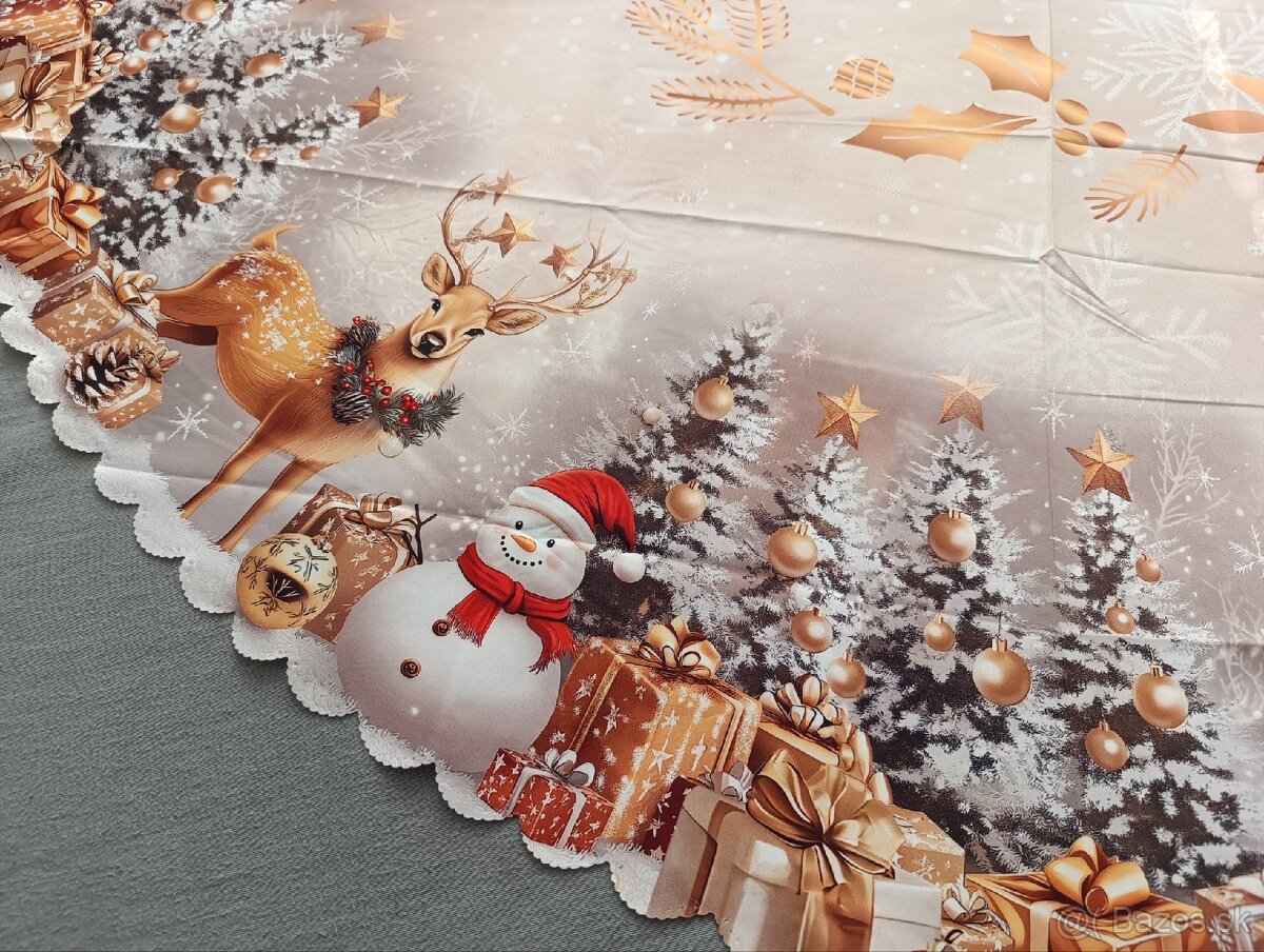 Vianočný zlatý teflonový obrus - 6