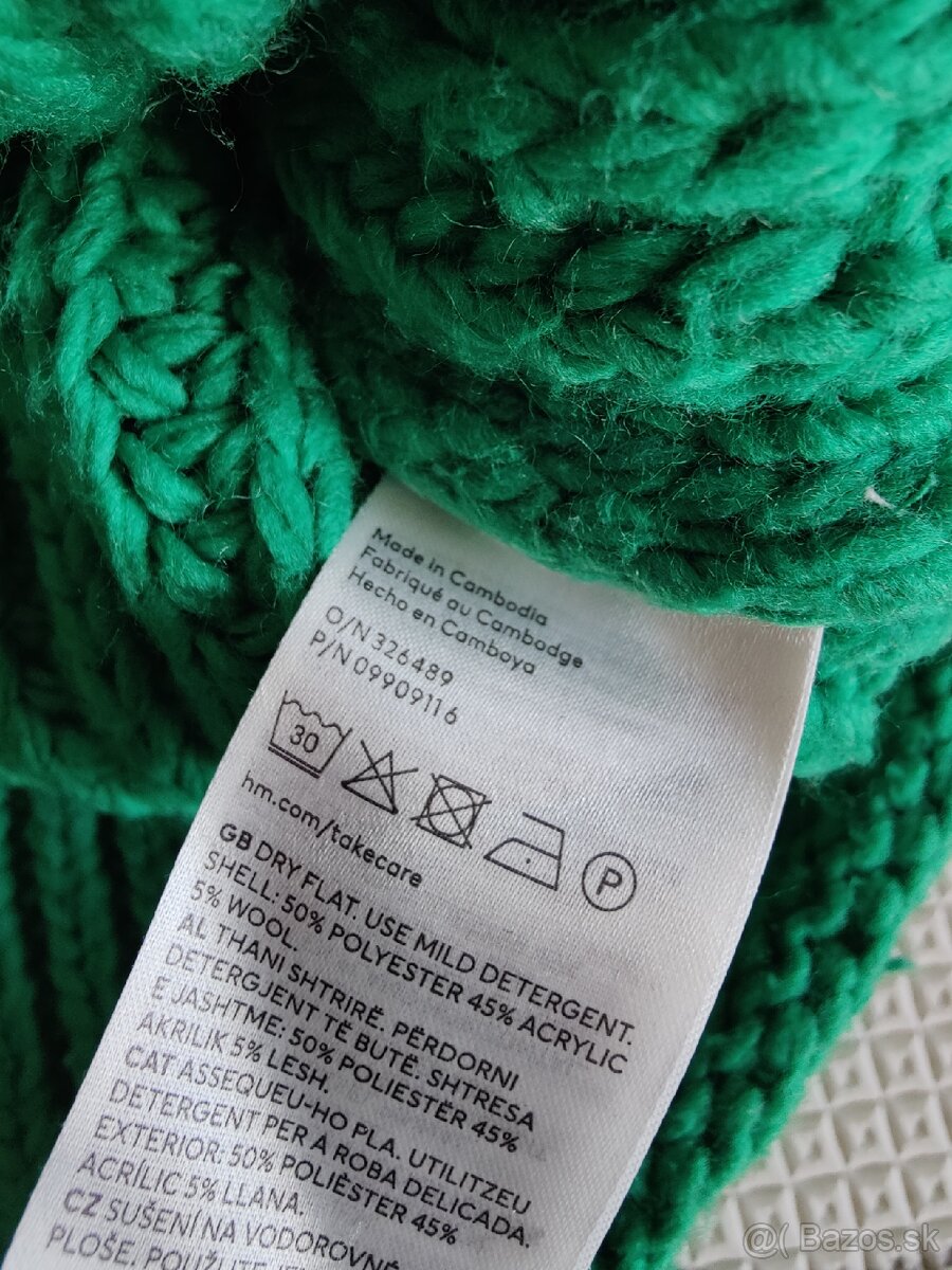 H&M oversized rolák zelený veľ. M - 6