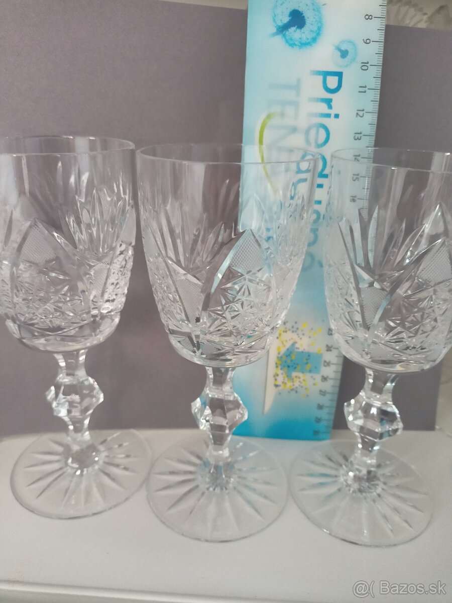 Krištáľové poháre, vaza - 6