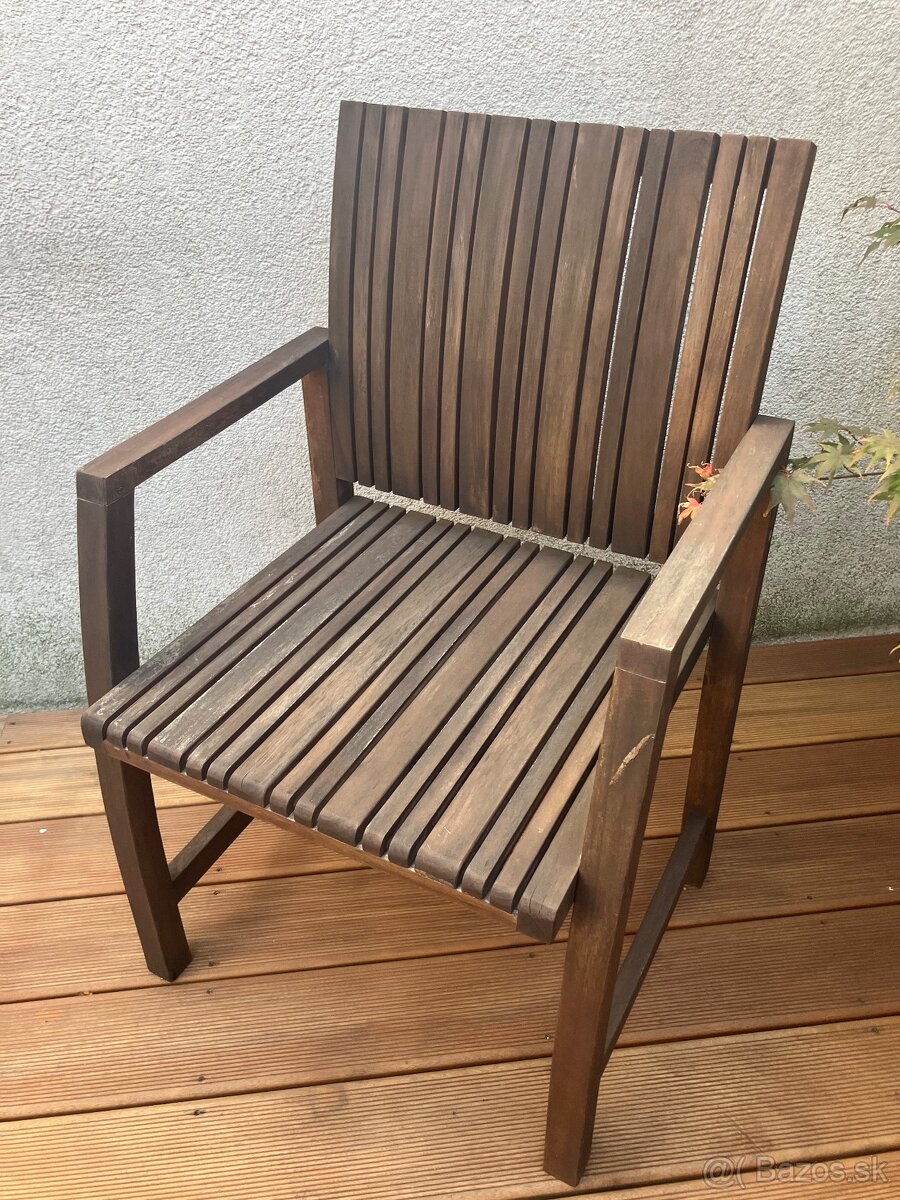 4 drevene stolicky z exotickej dreviny akacia - 6