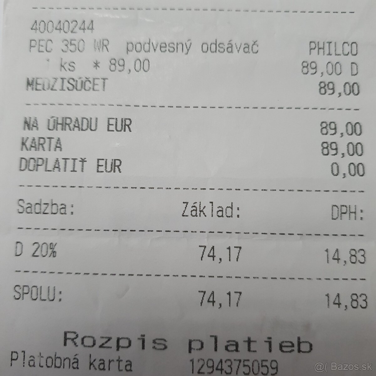 Predam odasvac ,digestor PHILCO - 6