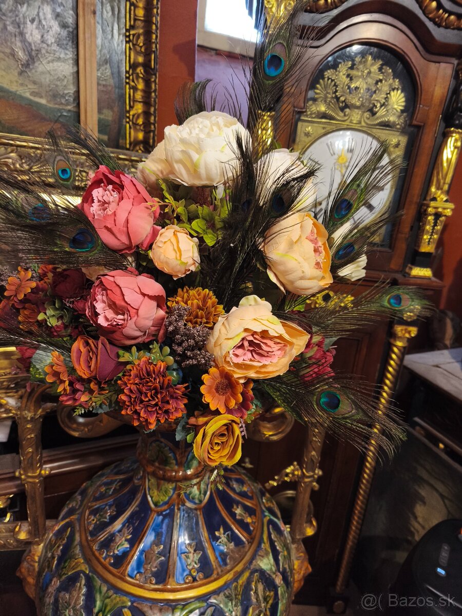 Luxusná starožitnã, keramická vázaz pólov.19.storoč. - 6