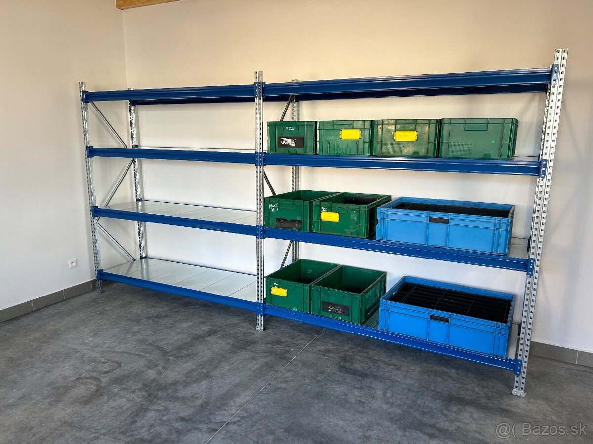 Kovový policovy regál, priemyselný profi nosnosť 450kg - 6