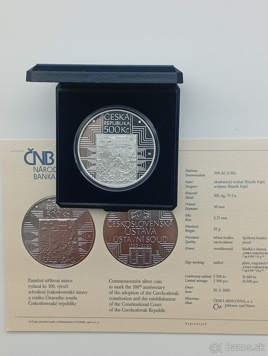 Strieborné mince 500 KČ Proof - 6