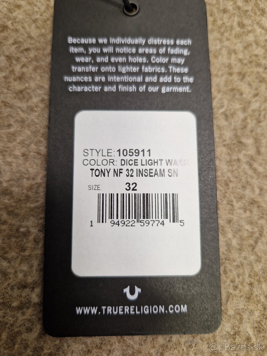 Džíny True Religion Tony Skinny W32 L32 - 41x83x109x15,5 cm - 6