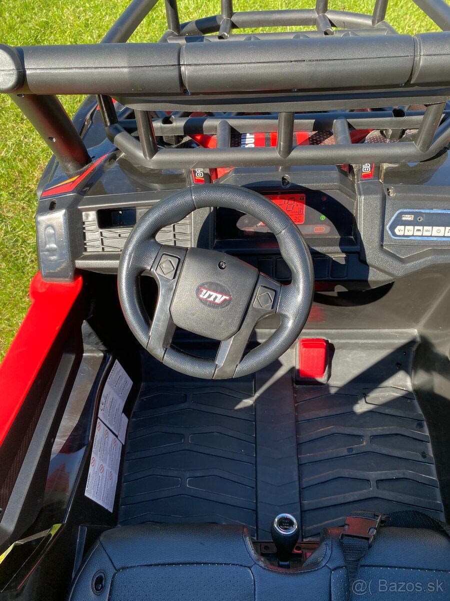 Elektrické autíčko UTV 24V, červené, dvojmiestne do 100 kg - 6