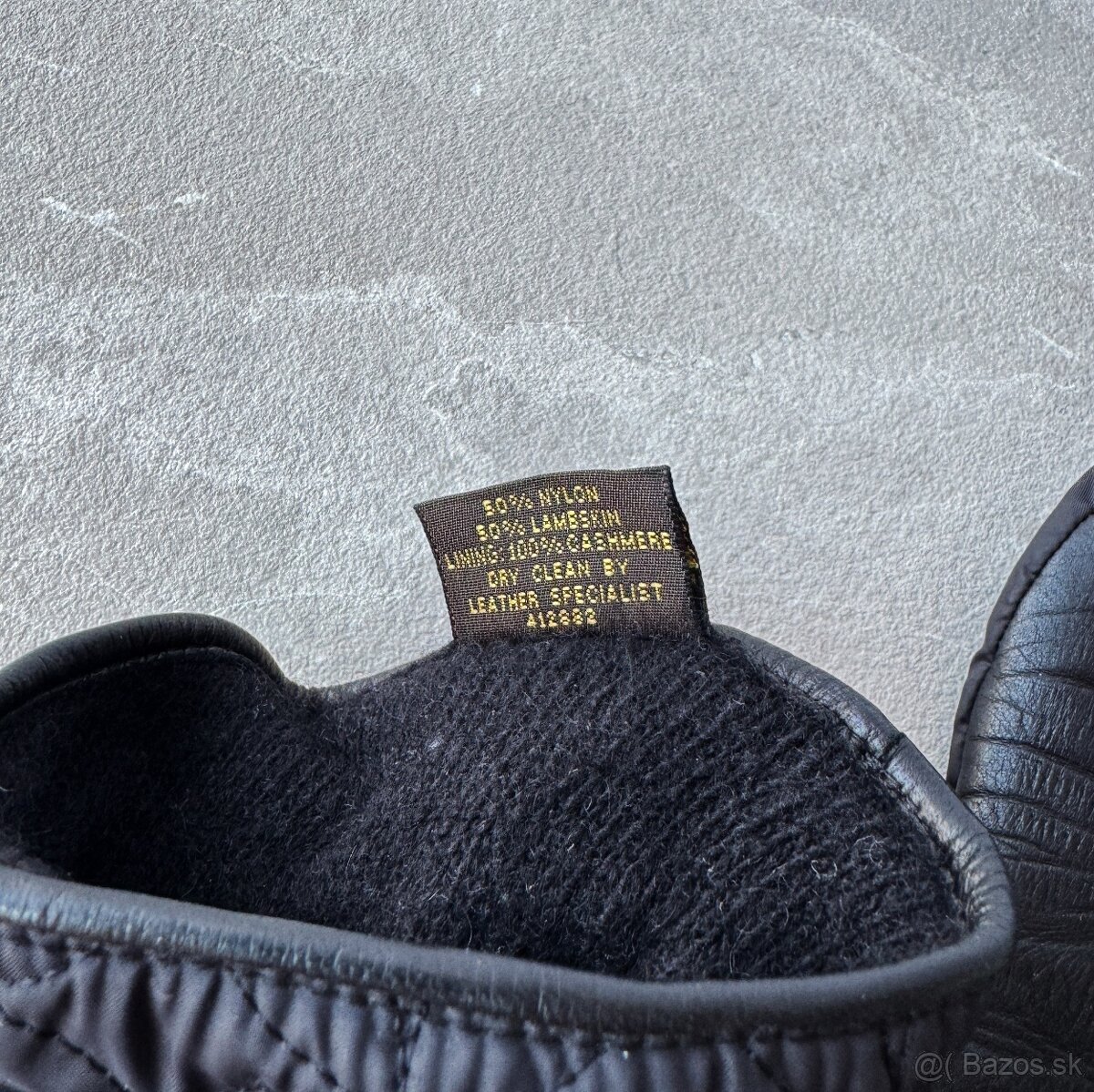 Originál LOUIS VUITTON dámske čierne kožené rukavice - 6