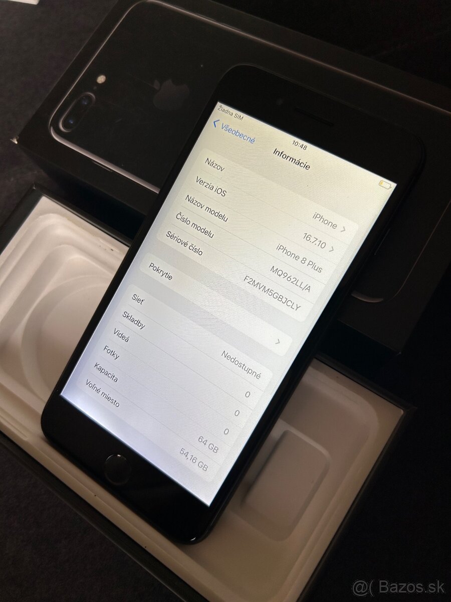 Iphone 8 plus 64GB black - 100% batéria - 6