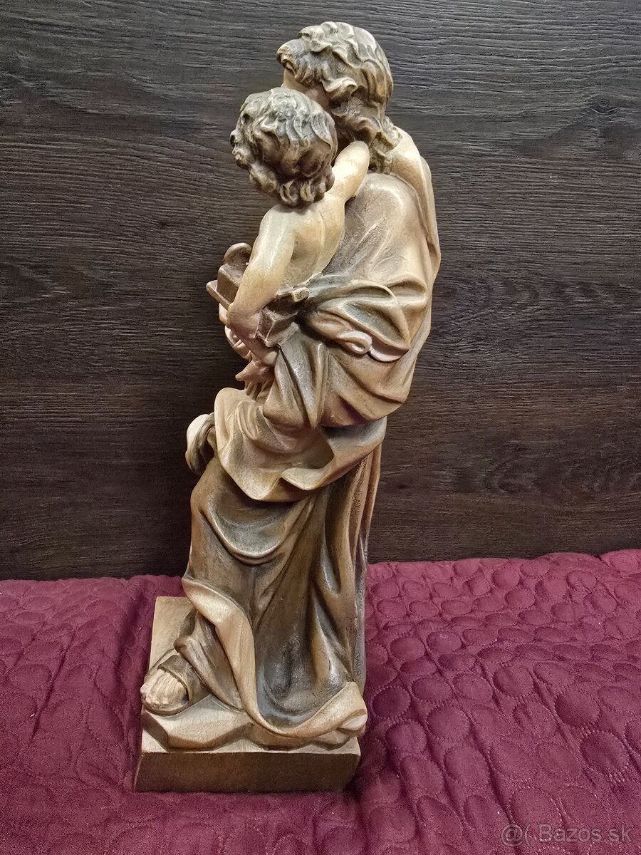 Drevená socha Jozef s Ježišom - 6