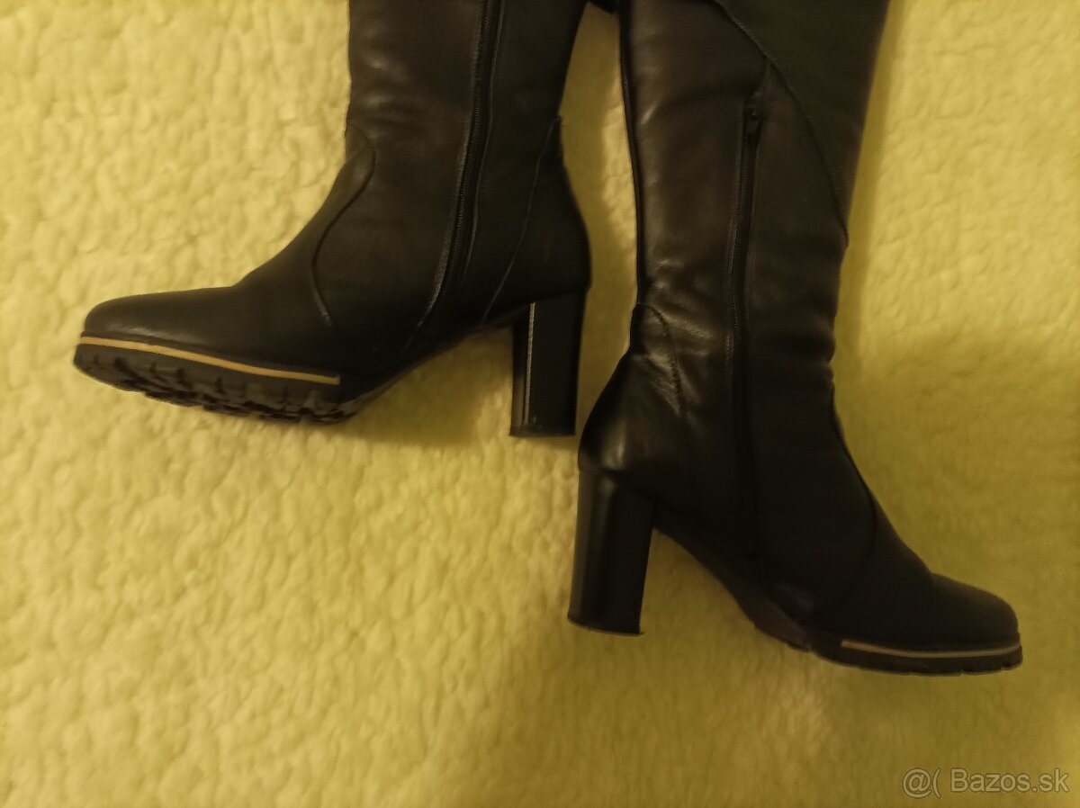 Čierne kožené čižmy - 6