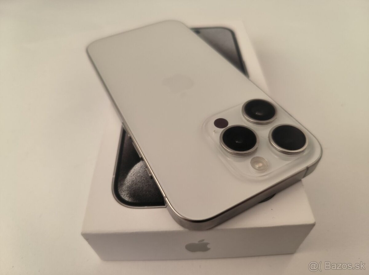 apple iphone 15 PRO 128gb White Titanium / Batéria 85% - 6