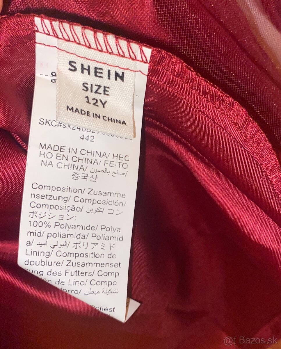Shein bordove saty velkost 152 - 6