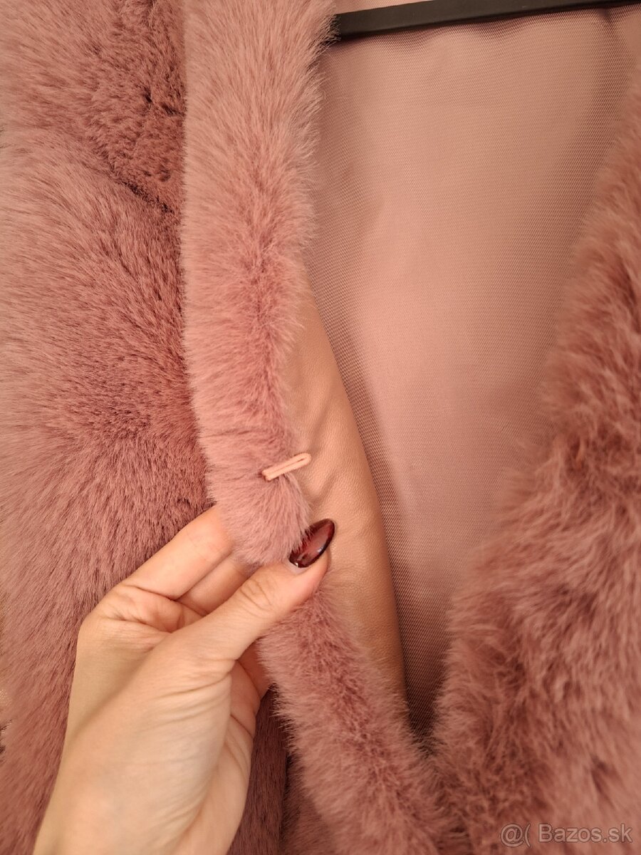 Staroružová kožušinová vesta, S - 6