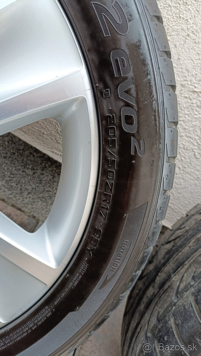5x112 R17 VW HLINÍKOVÉ DISKY 205/50 R17 LETNÉ PNEUMATIKY - 6