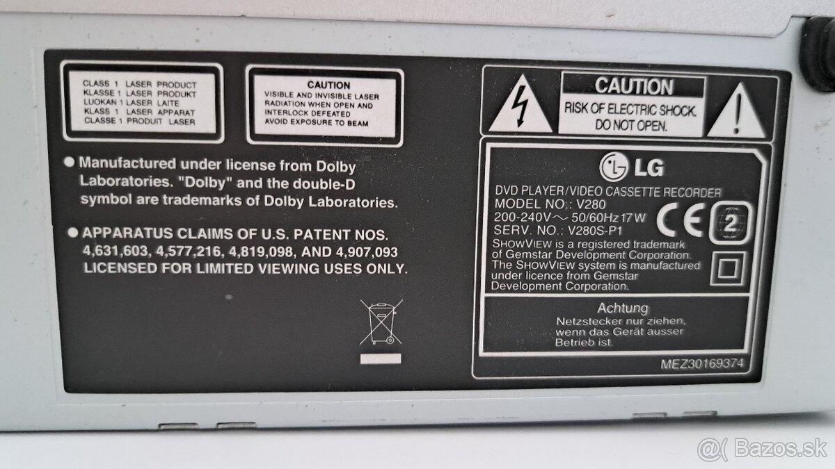 DVD player - video cassette recorder LG V280 - 6