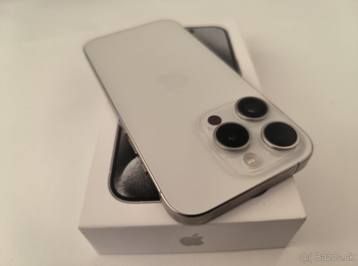 apple iphone 15 PRO 128gb White Titanium / Batéria 100% - 6